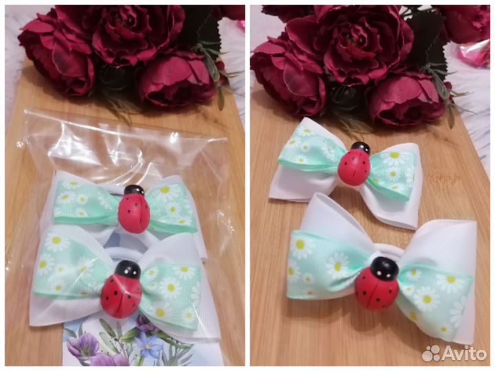 Бантики для волос ручная работа