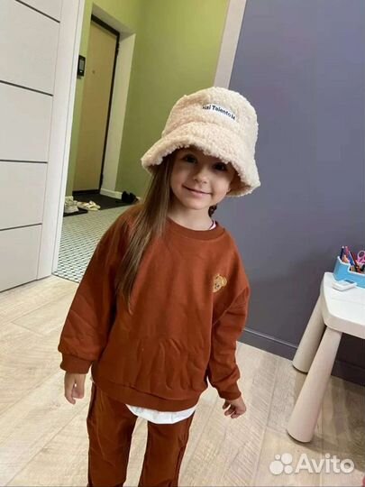 Детская зимняя теплая шапка, панамка, шляпа