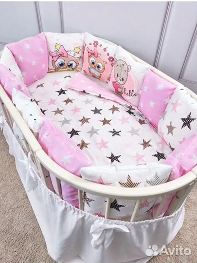 Бортики в кроватку для девочки