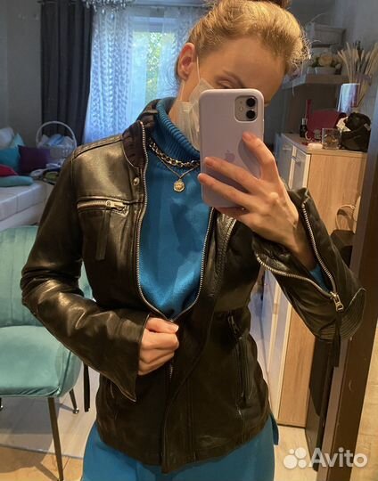 Кожаная куртка женская натуральная xs