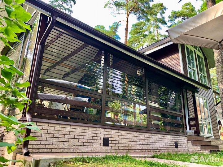 Прозрачные рольставни для беседки