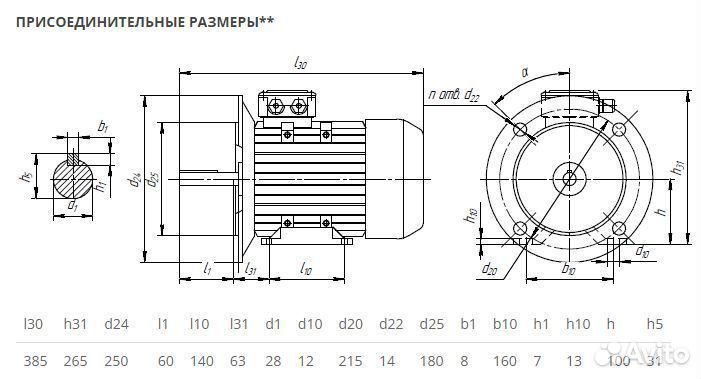 Электродвигатель аир 100L2 (5.5кВт-3000об) новый