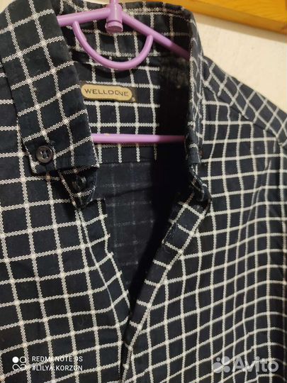 Рубашка мужская в клеточку