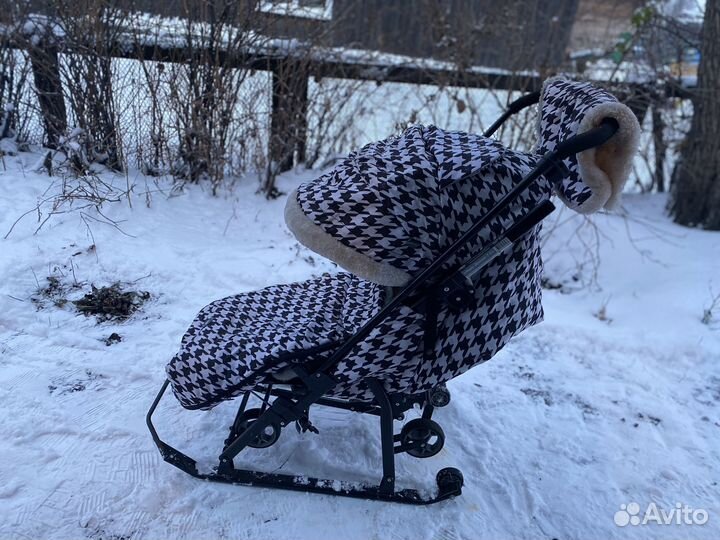 Детские санки коляска с колесами