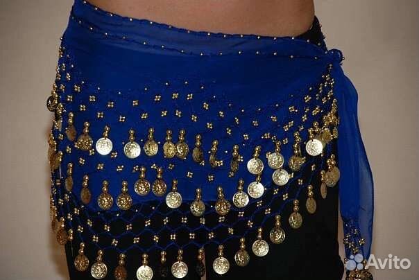 Платок с монистами для восточного танца живота