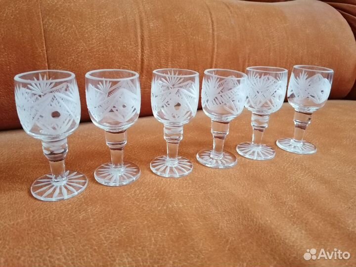 Рюмки хрустальные СССР. Комплект 6 шт