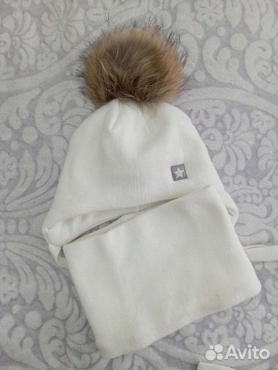 Зимняя шапка и снуд для девочки