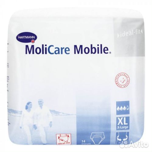 Подгузники-трусы для взрослых Моликар р-ры М, Л хл