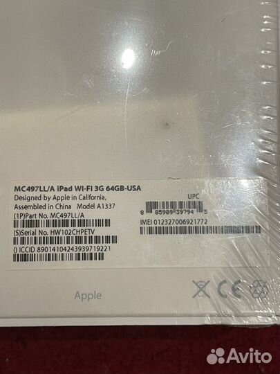 iPad 2010 64gb/3G новый