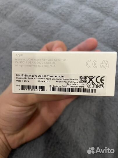 Блок Apple USB-C 20W Оригинал Новое