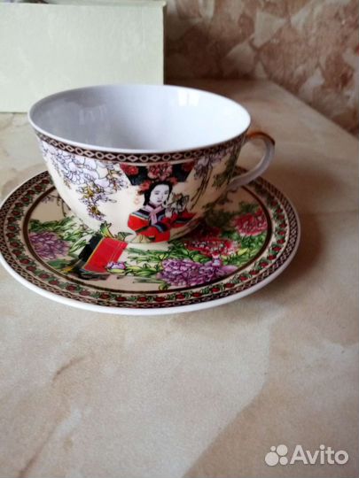 Чайные чашки с блюдцами фарфор