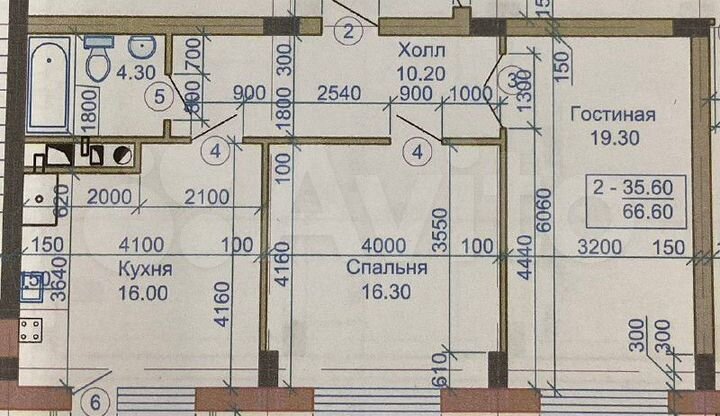 2-к. квартира, 66,6 м², 3/8 эт.