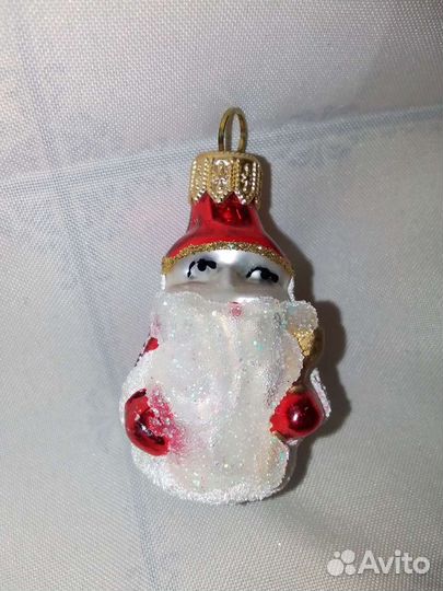 Дед Мороз Ёлочная стеклянная игрушка ручная работа