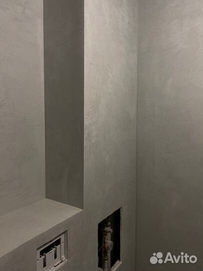 Нанесение микро цемента в ванной комнате