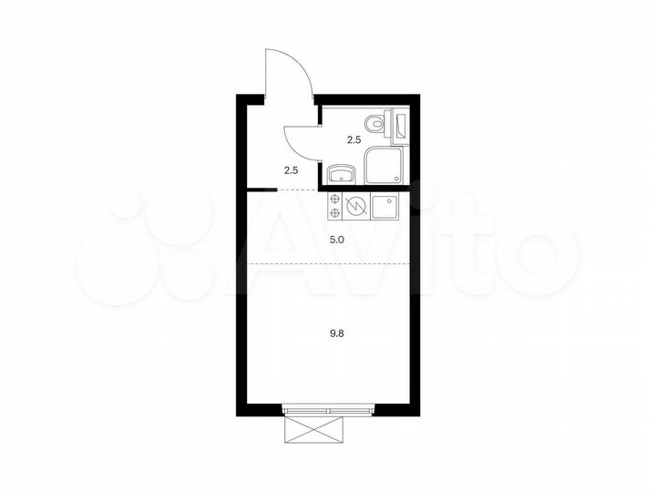Квартира-студия, 19,8 м², 16/23 эт.