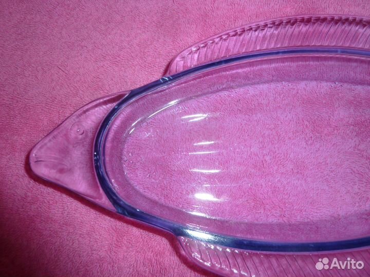 Селедочница цветное стекло СССР