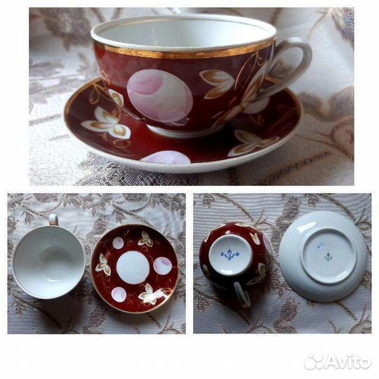 Бокалы с блюдцами (чайные пары), сервиз, Вербилки