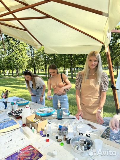 Мастер класс по флюид арт жидкому акрилу