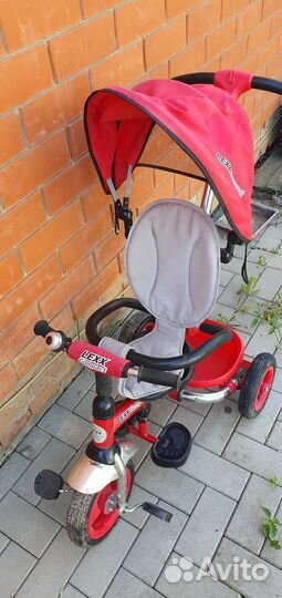 Велосипед детский трёхколёсный, коляска с ручкой