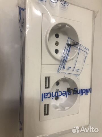 Розетка двойная с usb