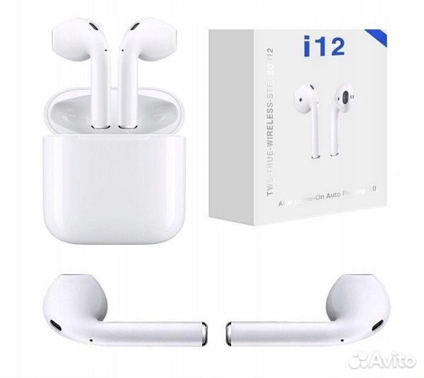 Беспроводные наушники i12 TWS новые + аксессуары