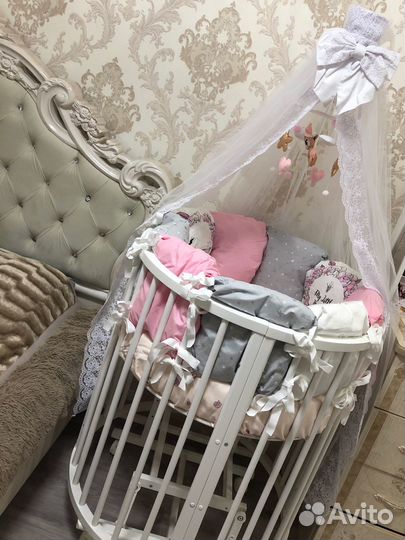 Бортики в детскую кроватку для девочки