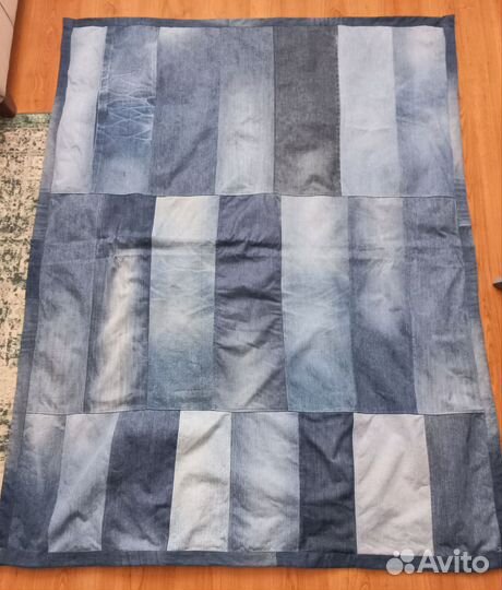 Джинсовое покрывало 2шт ручная работа