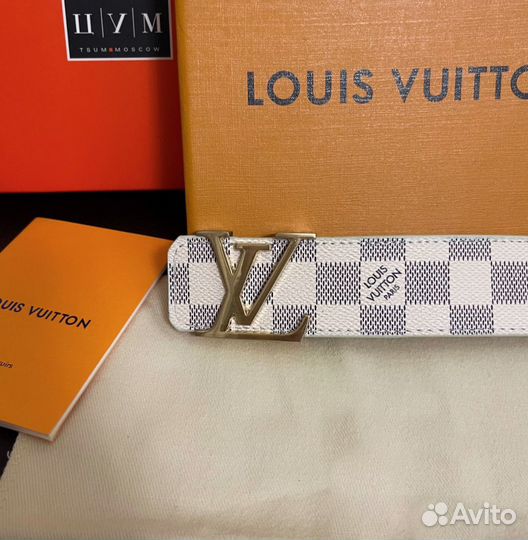 Ремень Louis Vuitton White Damier
