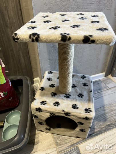 Когтеточка с домиком для кота