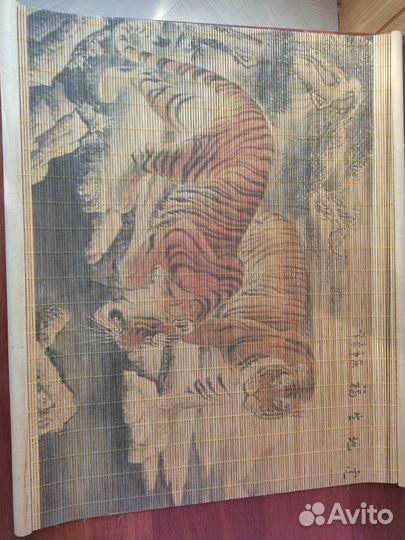 Панно из бамбуковой соломки