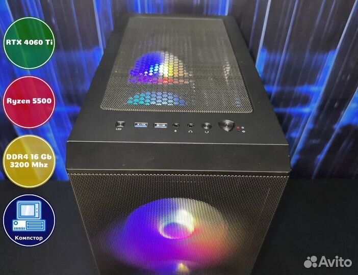 Системный блок AMD5500-RTX4060Ti-16DDR4-BFR721-A520
