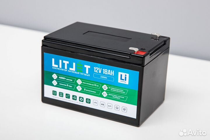 Тяговый аккумулятор lifepo4 12V 18Ah