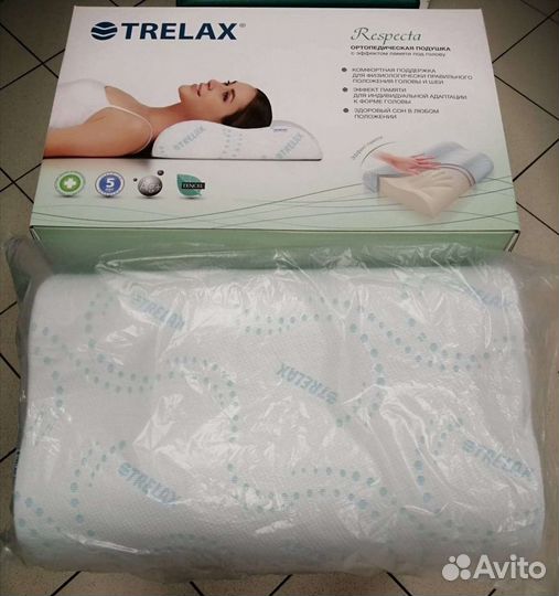 Подушка trelax с эффектом памяти под голову, П05