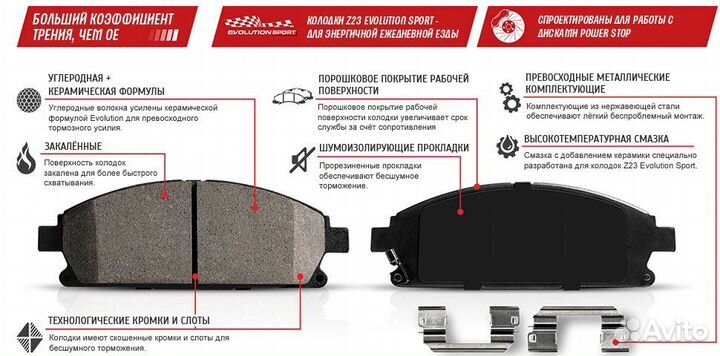 Колодки тормозные Powerstop z23 S6/S7/S8/SQ7