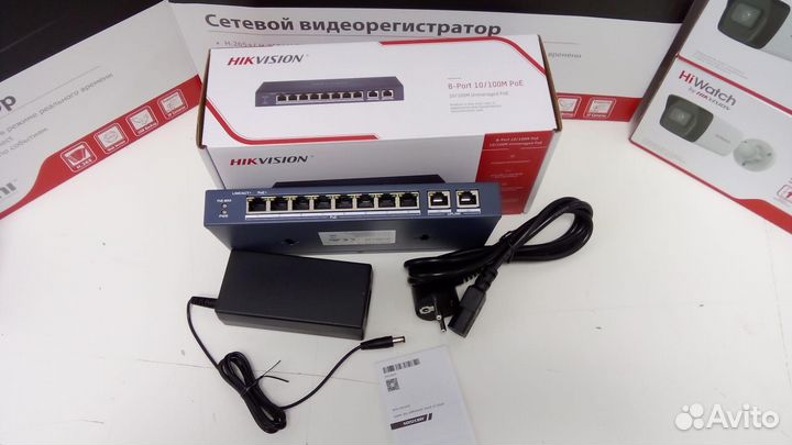 DS-3E0310P-E/M 8 портовый POE коммутатор hikvision