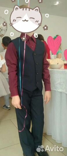 Костюм для мальчика (жилетка+брюки+рубашка) р. 128