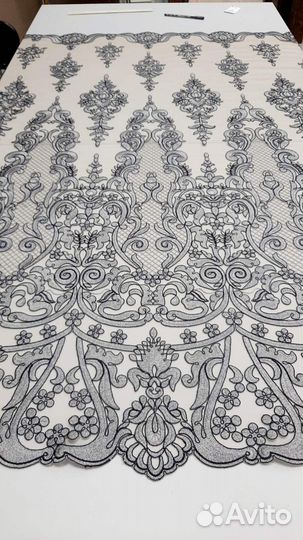 Кружевное полотно кордовое, кружево, ширина 140 см