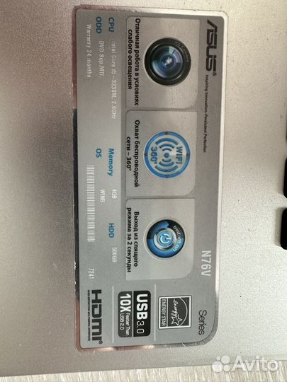 Ноутбук asus N76 VB