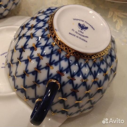 Сервиз тюльпан чайный Кобальтовая сетка ифз
