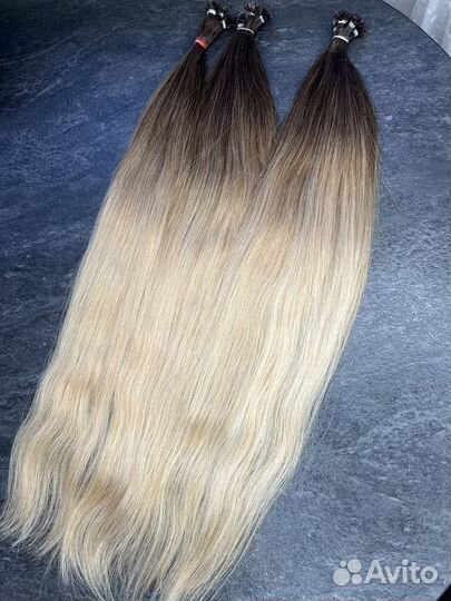 Волосы для наращивания 55см омбре