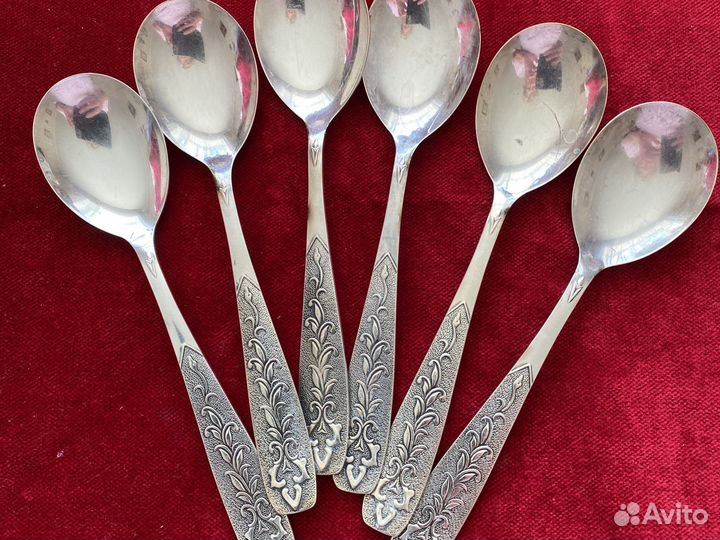 Мельхиоровые десертные ложки СССР
