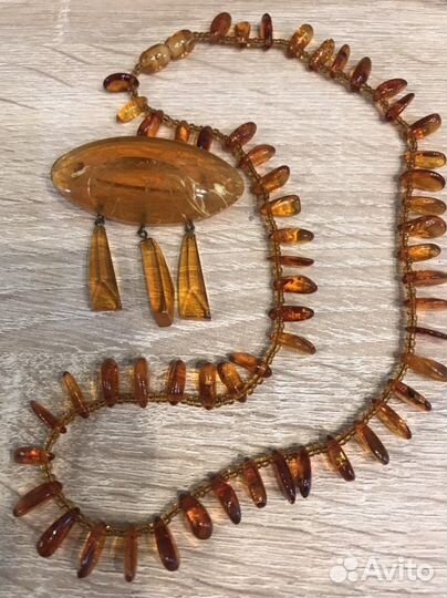 Бусы янтарные
