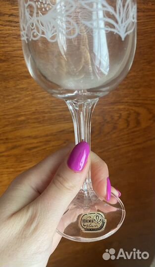 Фужеры бокалы богемия. 5 штук. Чешское стекло