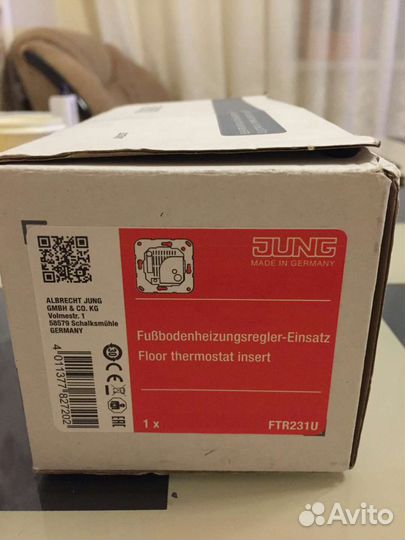 Новый терморегулятор Jung FTR231U