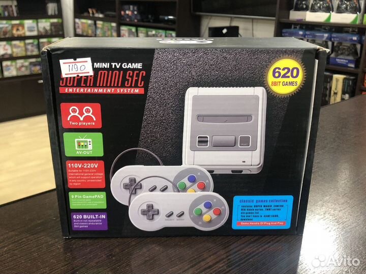 Игровая приставка super mini sfc 8 bit 620 игр