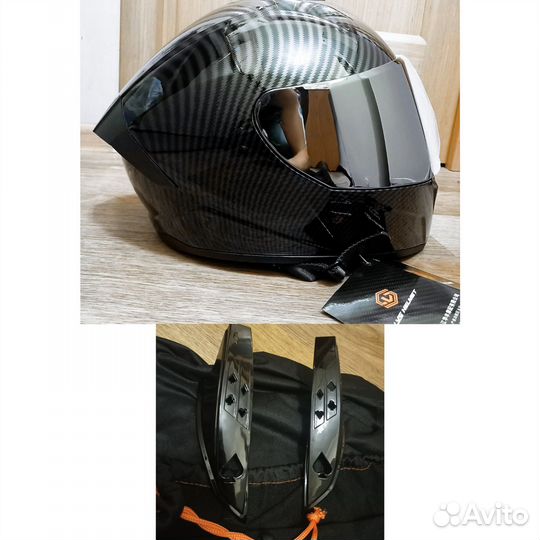 Мото шлем карбон