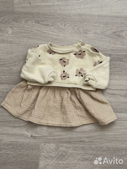 Платье-толстовка на девочку 68-74