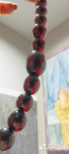 Бусы темный янтарь СССР