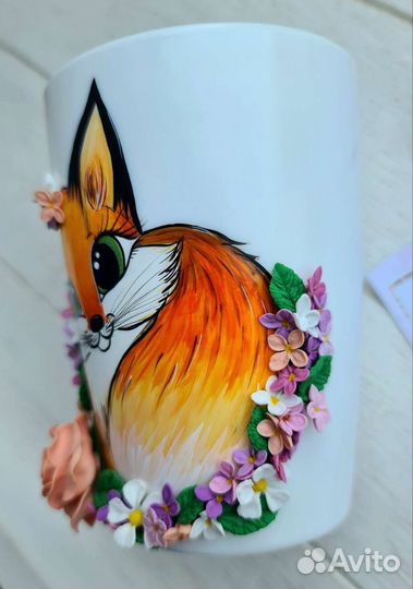 Кружка с личичкой роспись