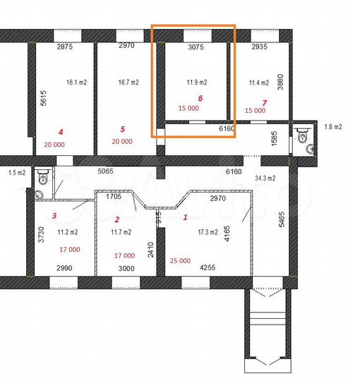 Свободного назначения, 11.9 м²